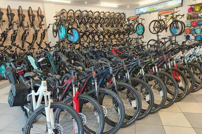 Ekspozycja rowerów w głównej sali salonu